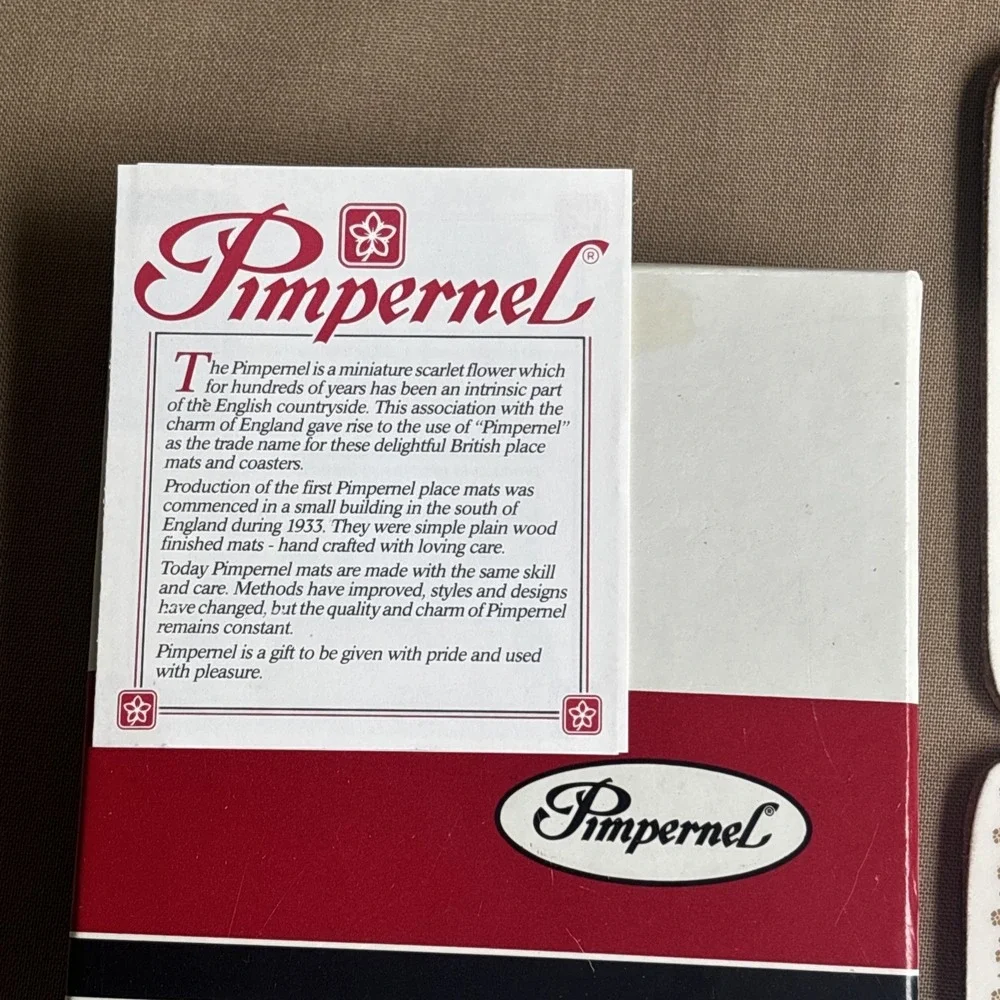 Pimpernel Set of 6 Letter F Fuschia  Coasters Cork Back in original box England